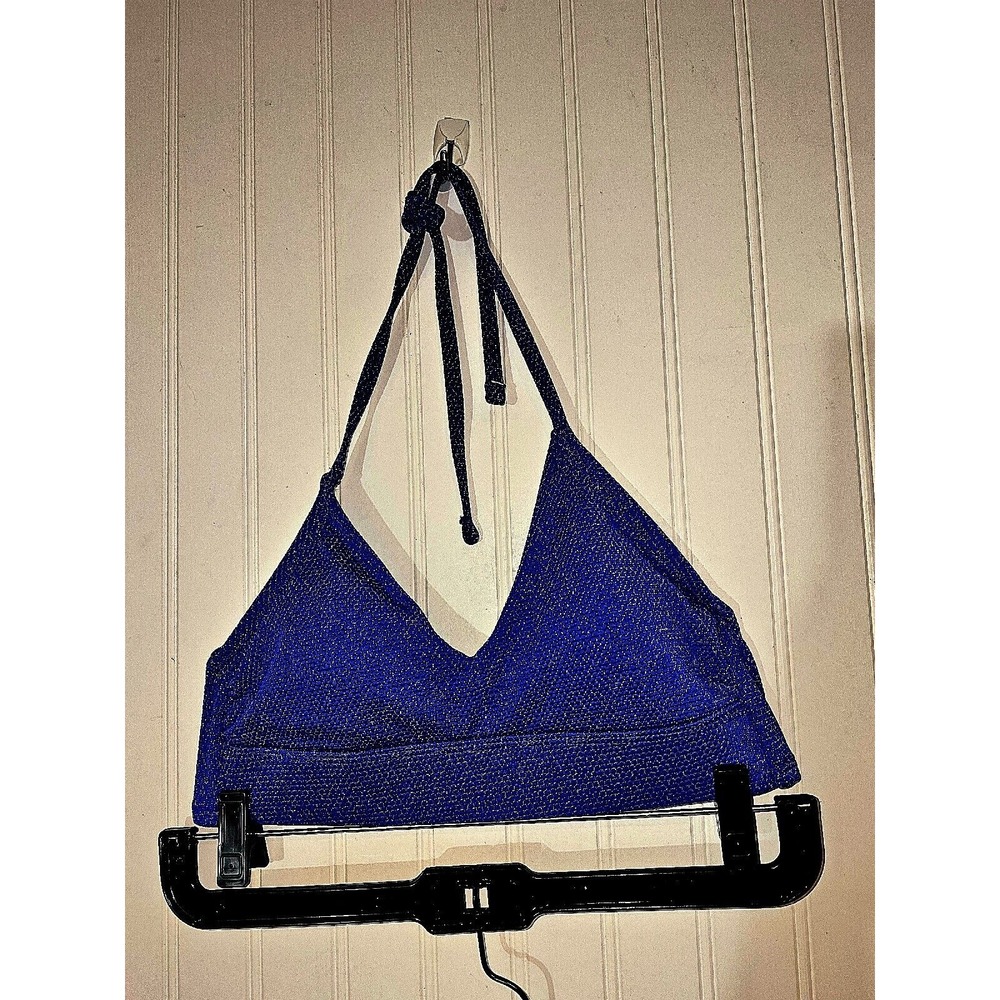 Women Bikini Bathing Suit 2 Pcs Sz Small royal blue with silver glitter NWT